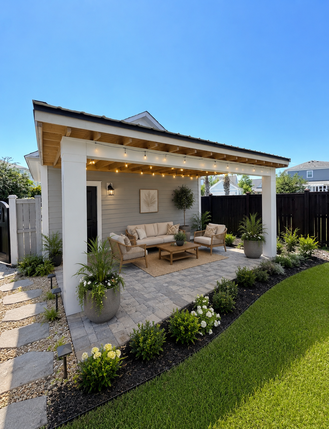 Covered patio attached to a Mount Pleasant home